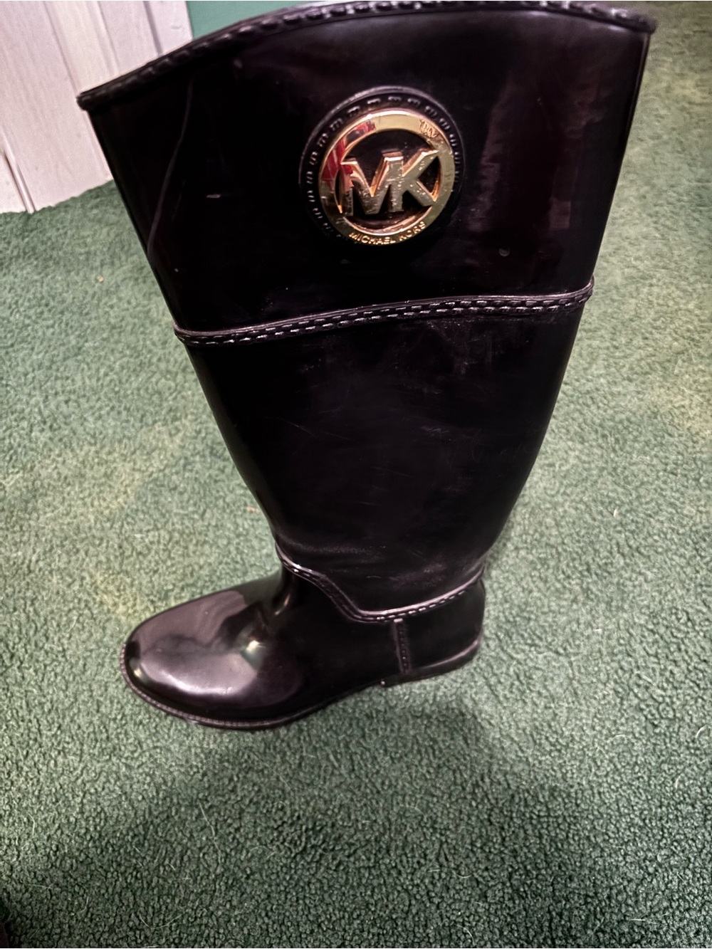 Michael Kors Glossy Black Rain Boots- Size 6 - Picture 12 of 16